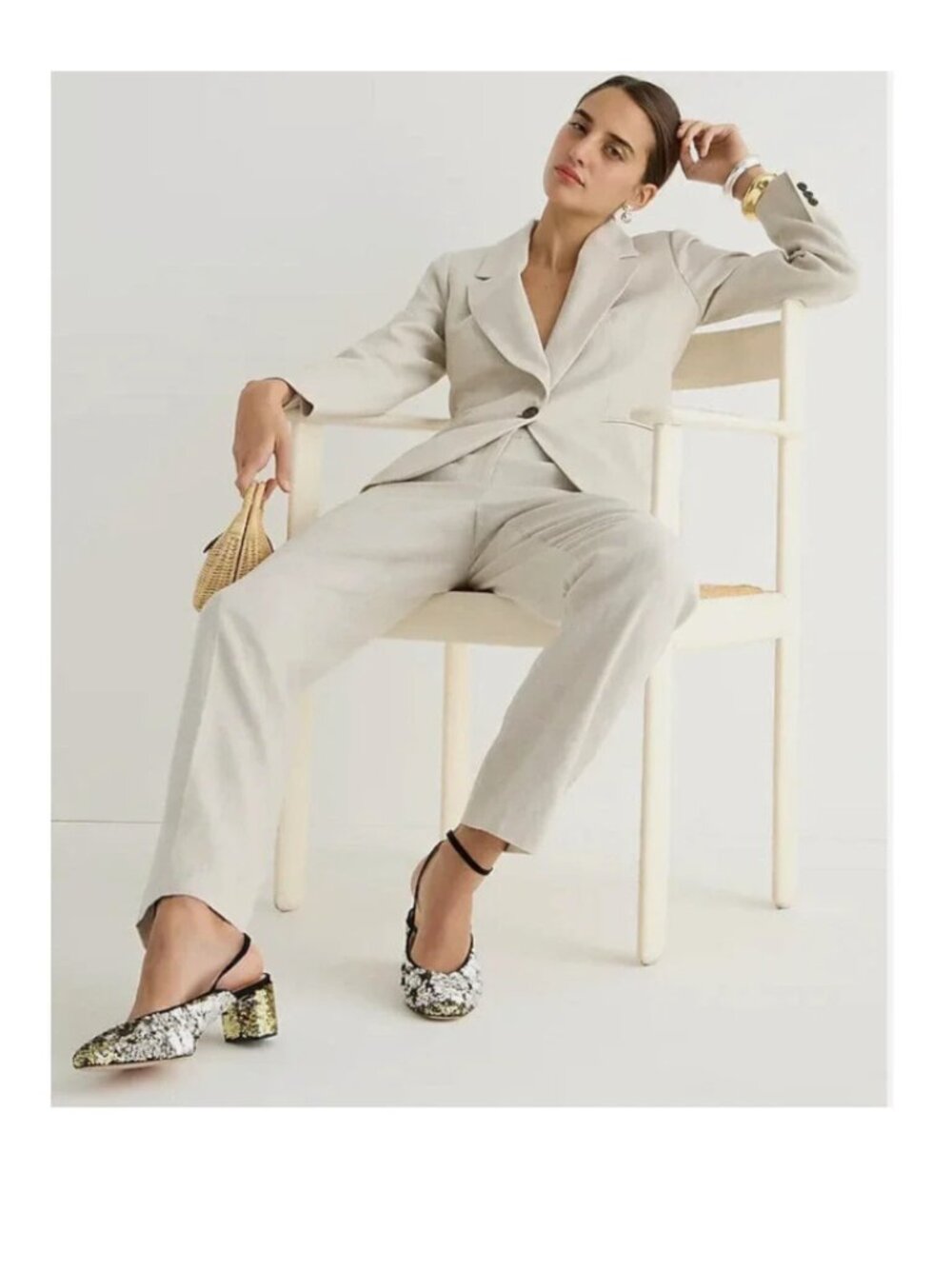 J. Crew Kate Cream Off White Straight Leg Dress Pants 6